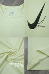 Nke Air Force Front Logo Dry Fit Tee In Light Yellow