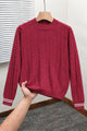 Turbo Self-Design Textured Imported Round Neck Men's Sweater In Maroon