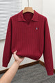 Turbo Open Johnny Collar Imported Men's Sweater