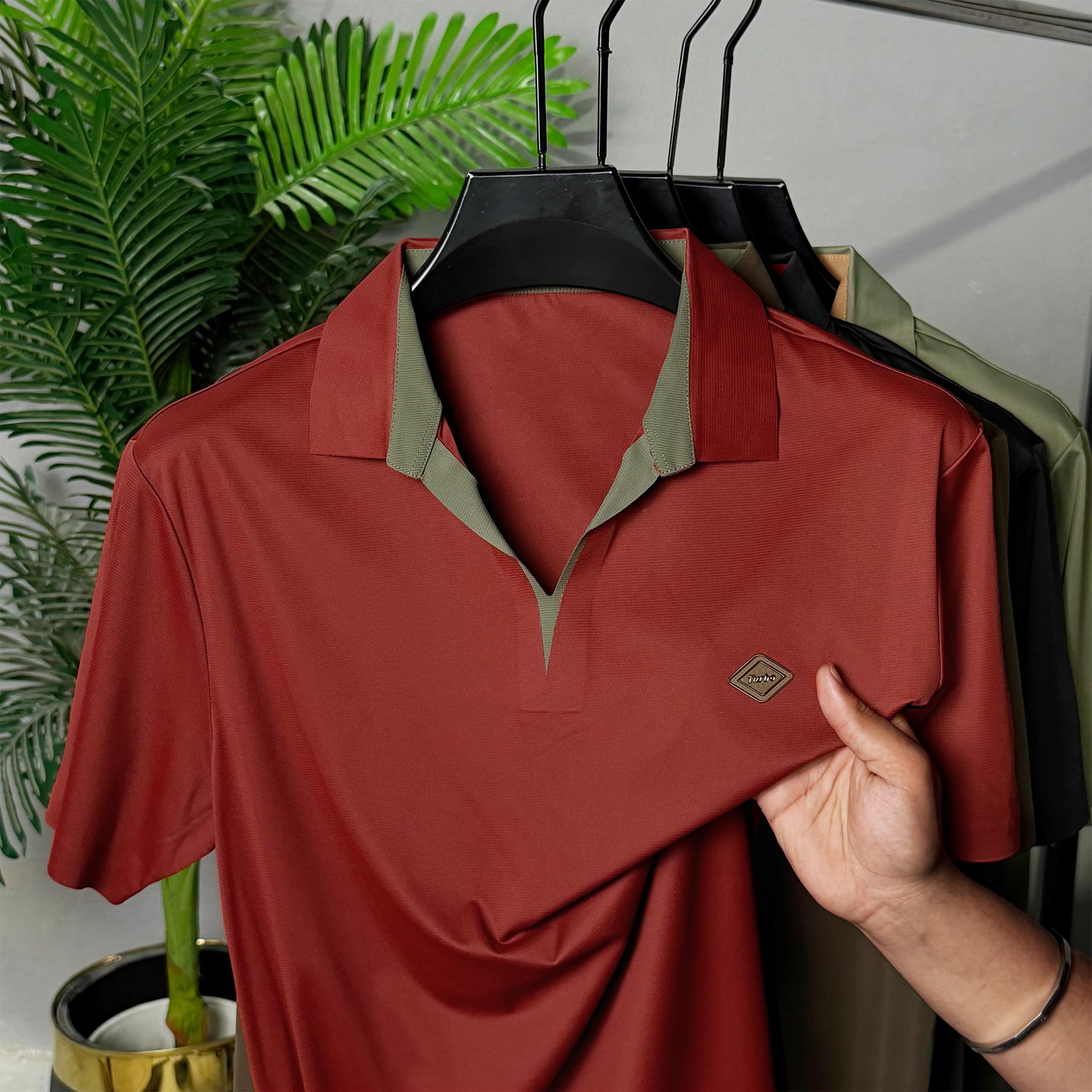 Turbo Moderno Knit V Neck Men's Polo T-Shirt