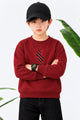 Plo Rph Lren Heritage Round Neck Kid's Sweatshirt In Maroon