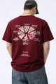 Men's "Lucky Horn" Typography Round Neck Tee in Maroon