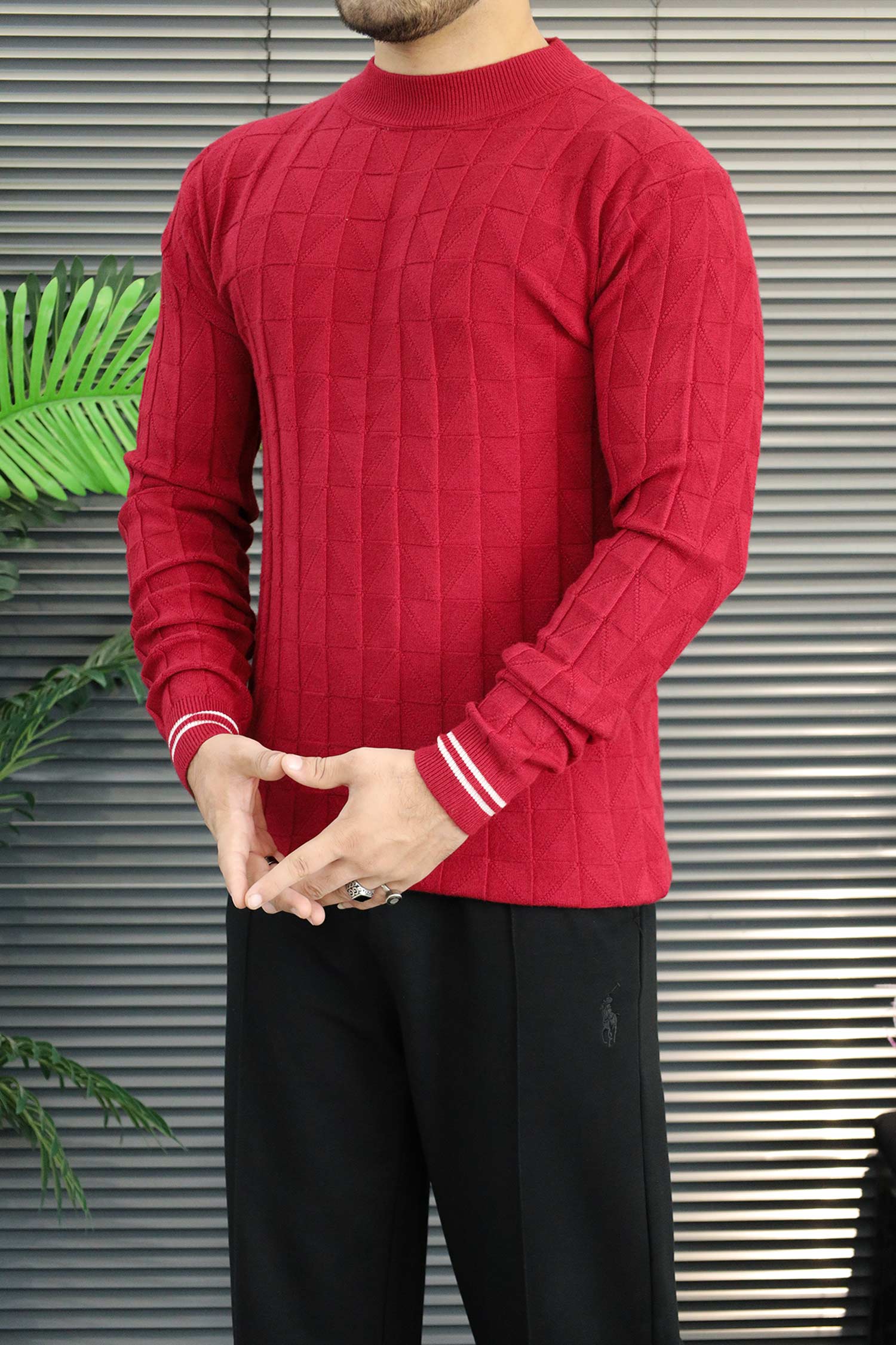 Turbo Self-Design Textured Imported Round Neck Men's Sweater