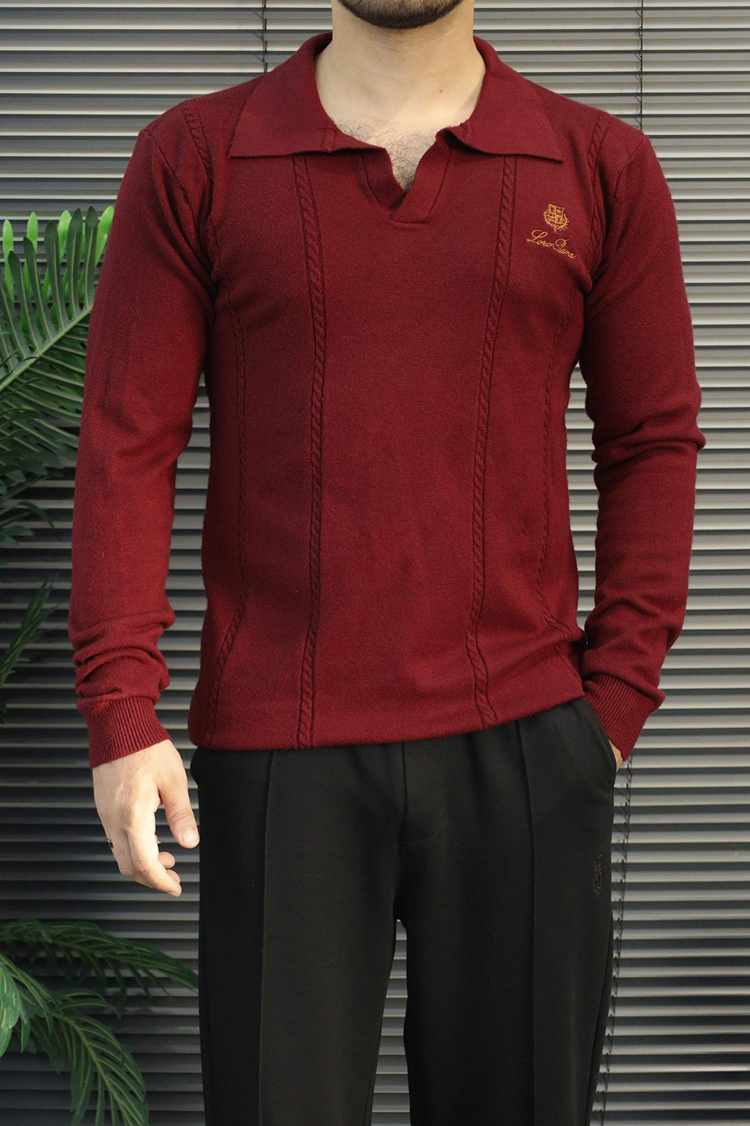 Lro Piana Skipper Collar Imported Men's Sweater