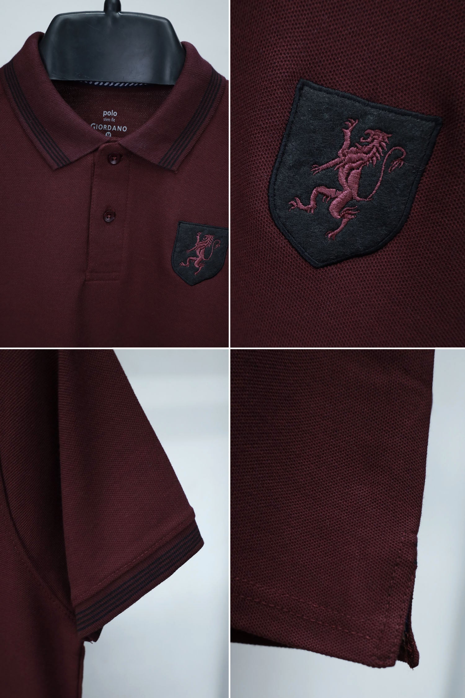 Giordno Front Embroidered Patch Logo Polo Shirt