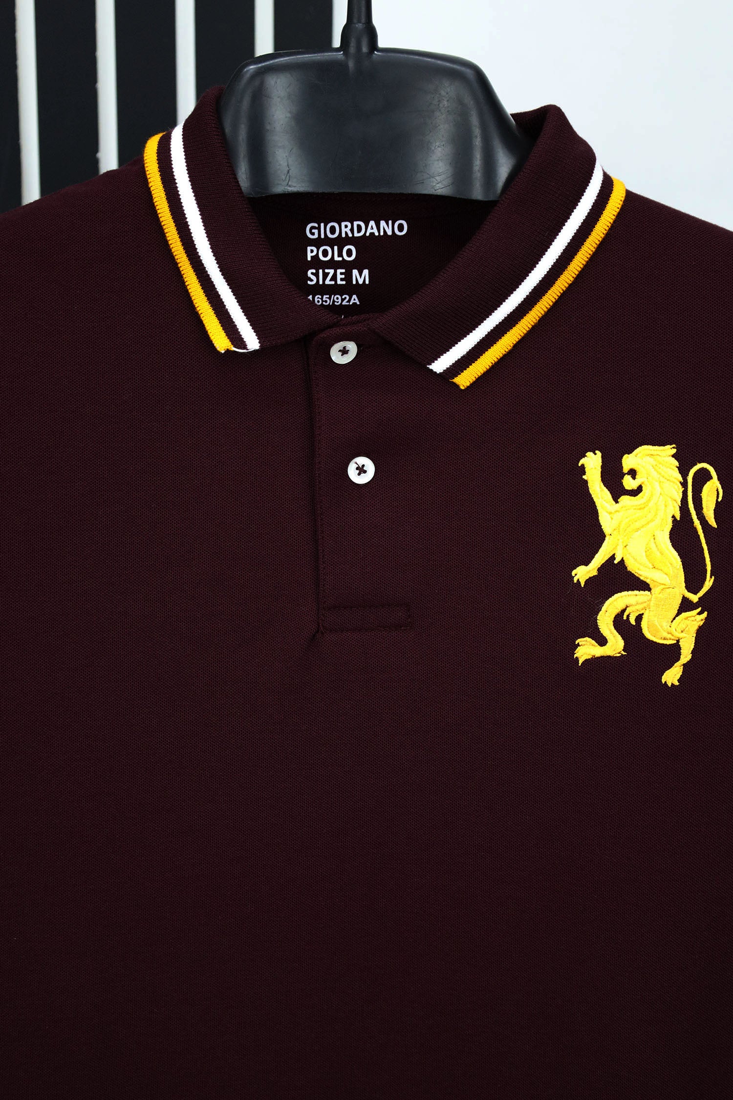 Giordno 3D Lion Striped Men's Polo Shirt