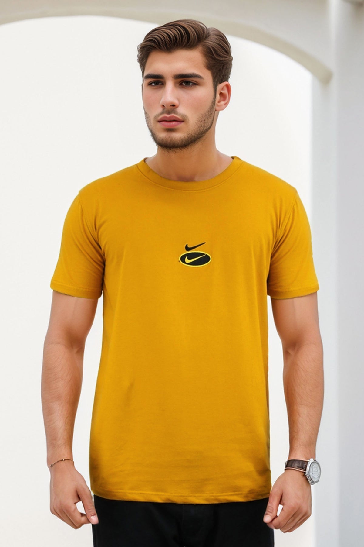 Nke Embroidered Logo Round Neck T-Shirt