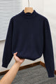 Turbo Warm Padding Imported Plain Mock Neck Men's Sweater