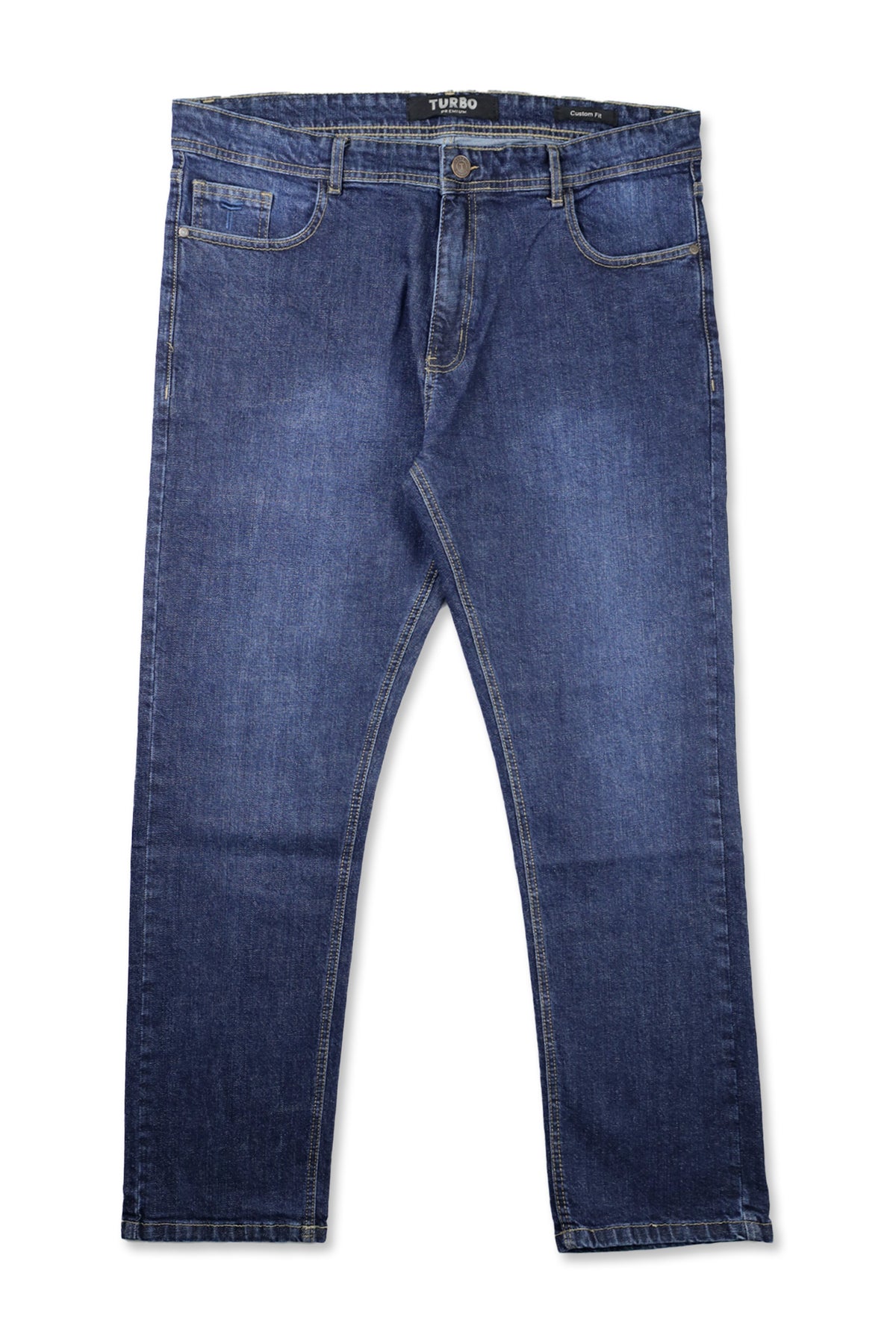 Big Size Modern Taper Ever-Flex Turbo Denim Jeans In Navy Blue