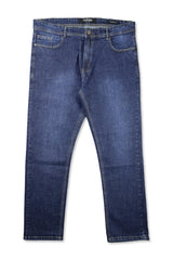 Big Size Modern Taper Ever-Flex Turbo Denim Jeans In Navy Blue