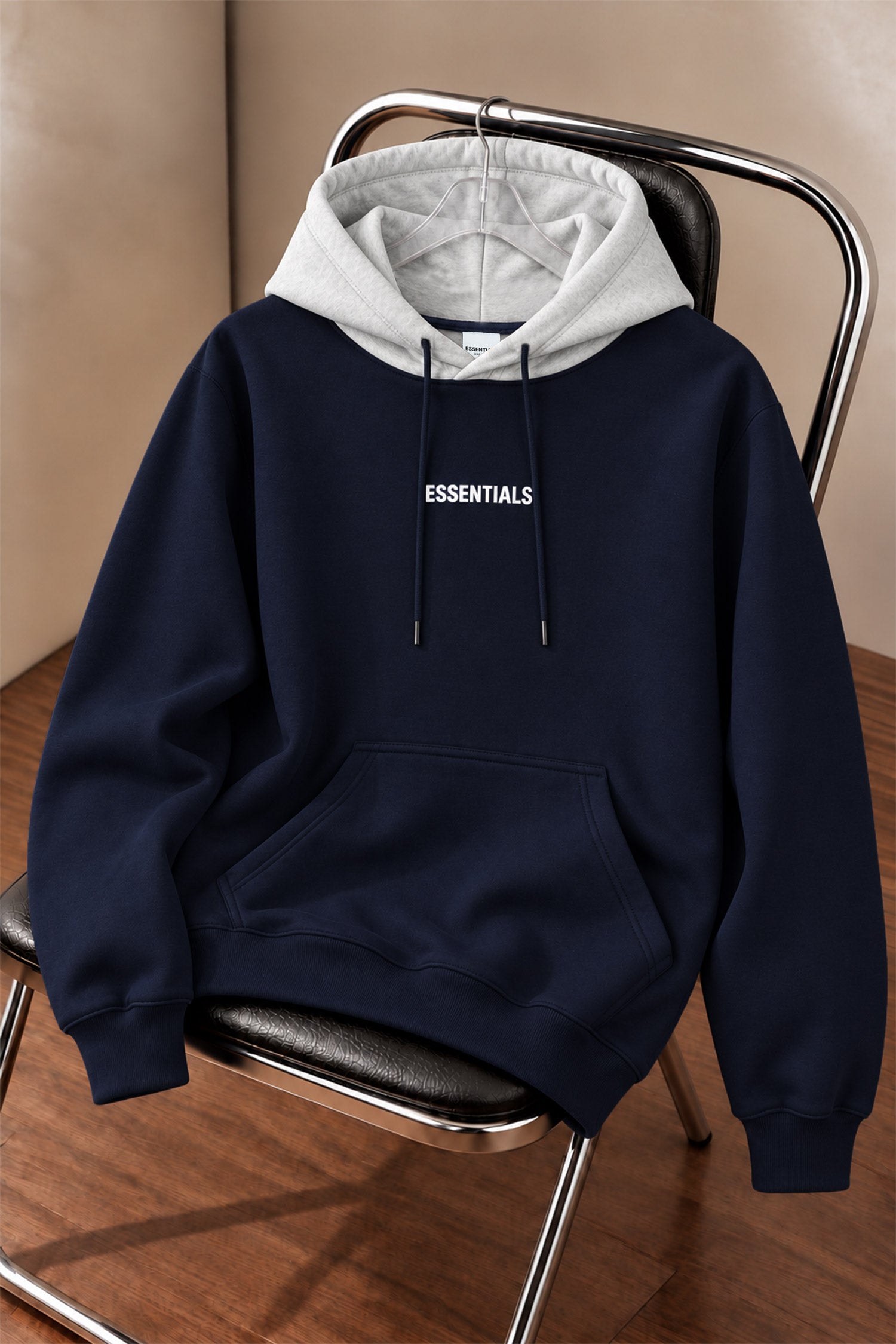 Essental Everyday Casual Men's Hoodie In Dark Navy