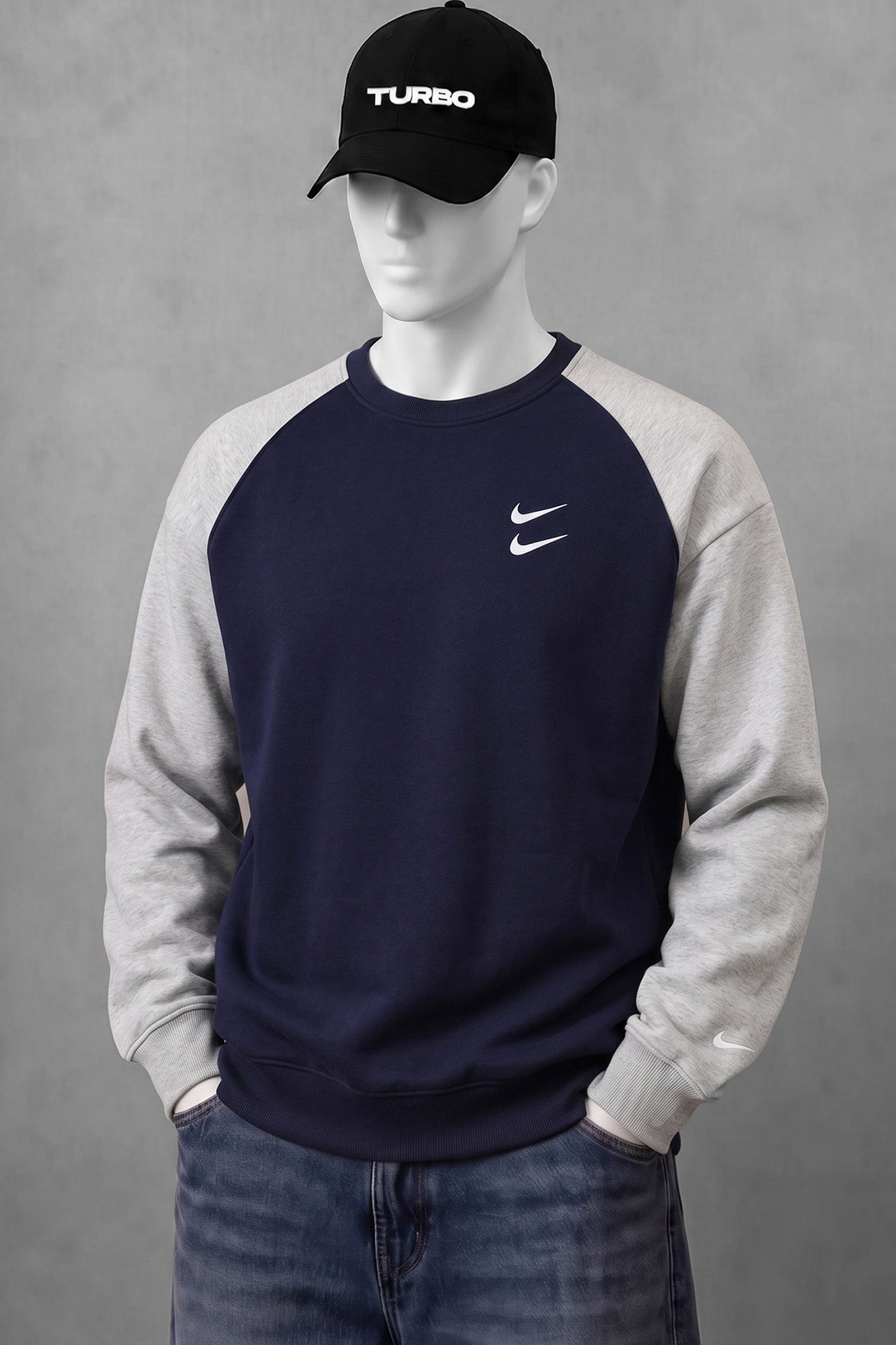Nke Elite-Core Round Neck Men's Sweatshirt In Navy Blue