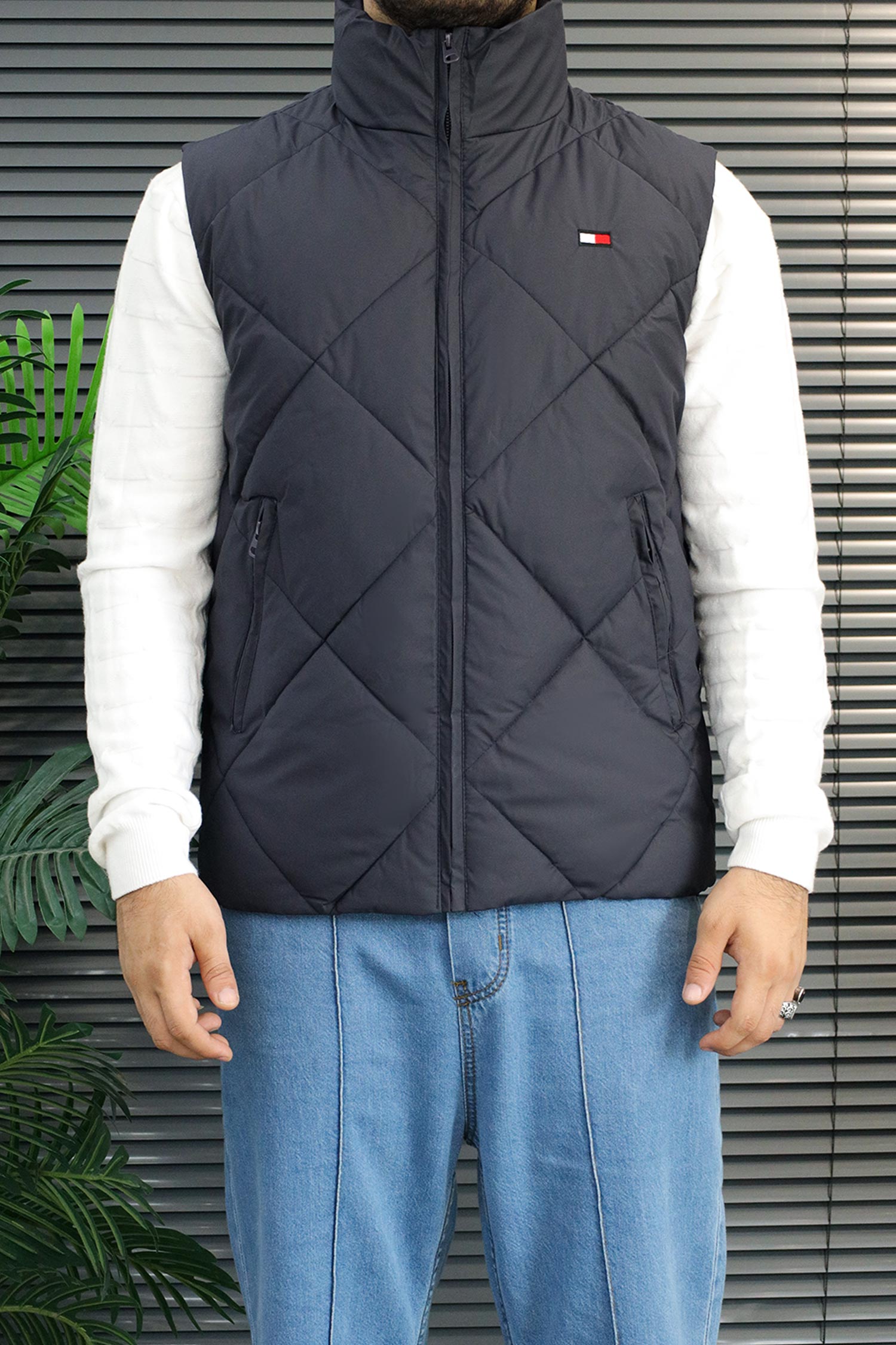 Tmy Hilfgr Diamond Quilt Imported Puffer Men's Gilet