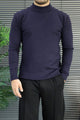 Turbo Warm Padding Imported Plain Mock Neck Men's Sweater