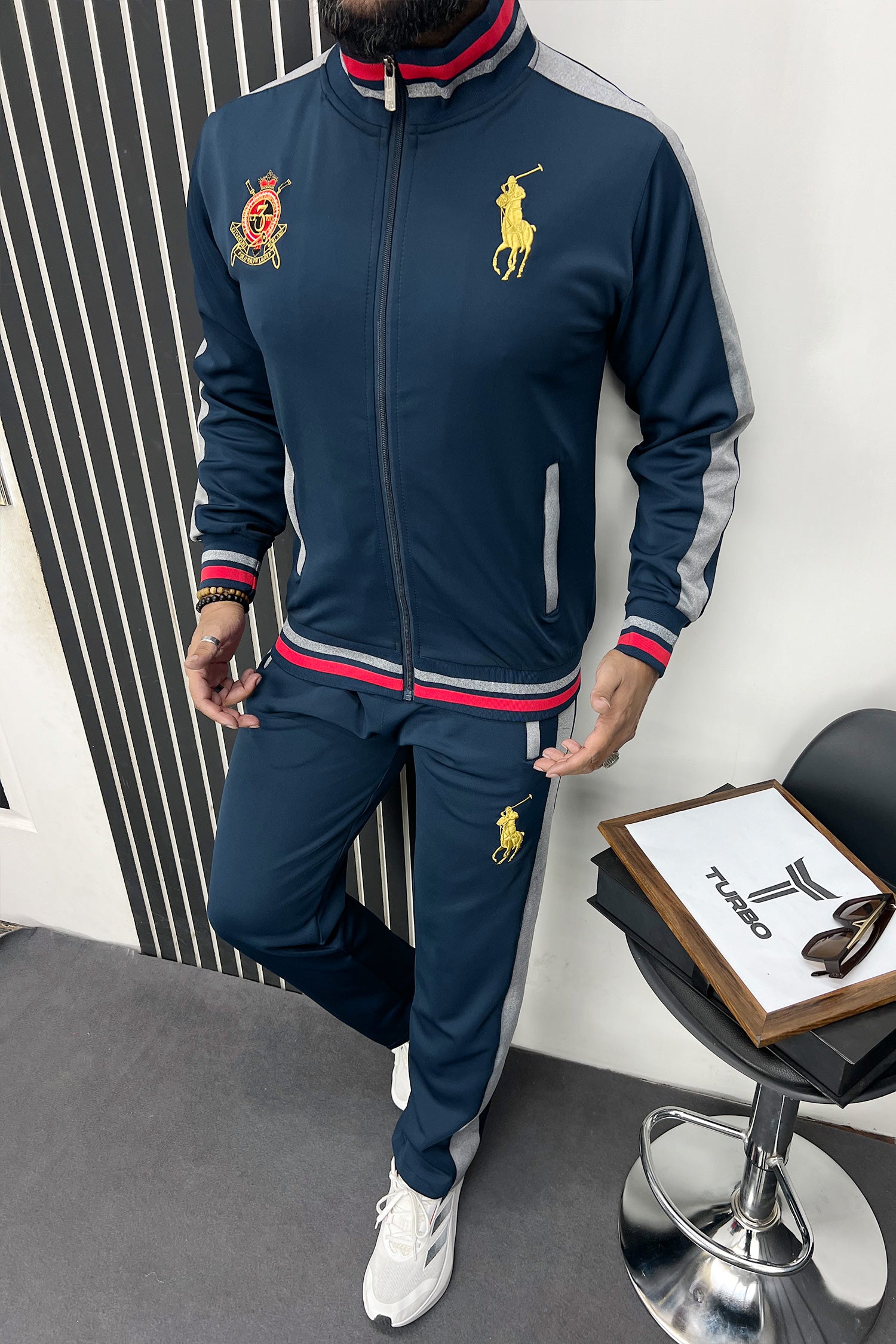 Rph Lurn Polo Sportswear Men Zipper Tracksuit