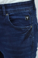 Turbo Ankle Fit Jeans In Navy Blue