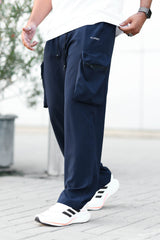 Turbo Loose Box Pockets Imported Cargo Trouser in Navy Blue