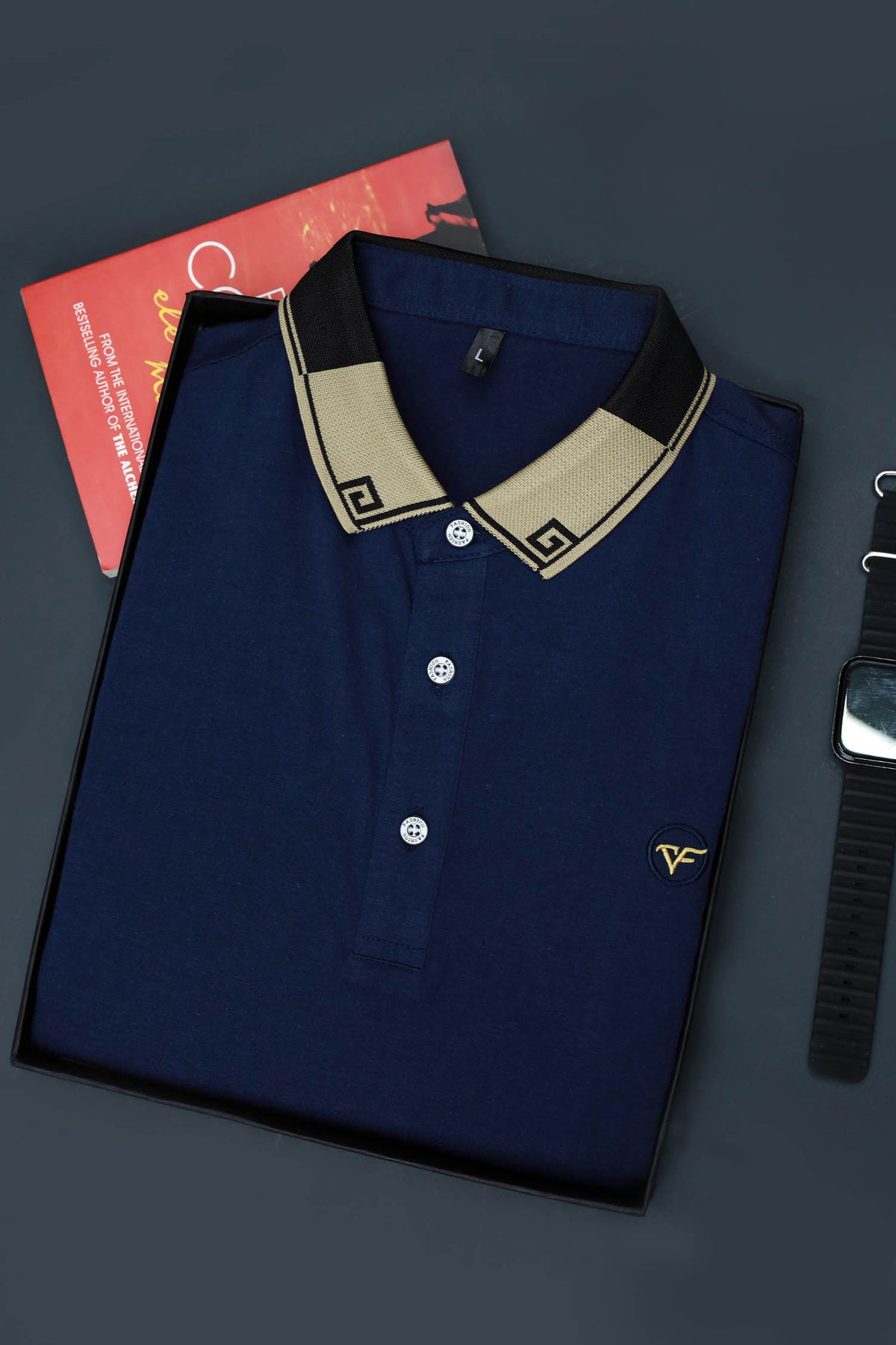 Two Tone Banded Collar And Sleeve Polo Shirt