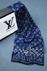 Luis Vten Monogram Luxury Edition Men Mufflers In Navy Blue