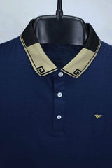 Two Tone Banded Collar And Sleeve Polo Shirt