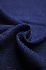 Hrmes Cashmere Fringe Iconic Wool Men Mufflers In Navy Blue