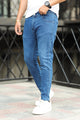 Streetline Edge Turbo Ankle Fit Jeans In Navy Blue