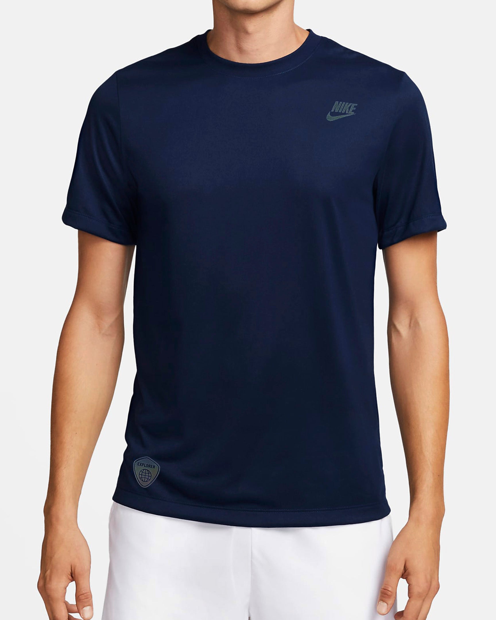 Imported Plain Dry Fit Tee In Navy Blue