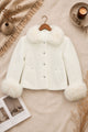 Women Plush Collar Cape Imported Fur Jacket