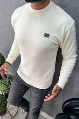 Cozy Plain Round Neck Imported Men's Sweatshirt