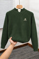 Lro Piana Italian Style Imported Heavy Wool Men's Sweater In Olive Green
