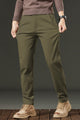Turbo Urban Era Executive Slim Fit Cotton Pant In Olive Brown
