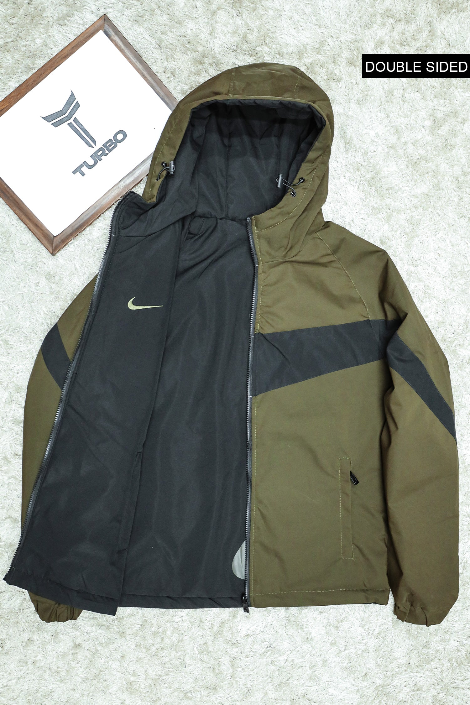 Nke Siganture Slogan Double Side Imported Puffer Jacket