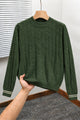 Turbo Self-Design Textured Imported Round Neck Men's Sweater In Olive