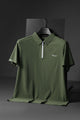 Fergmo Zipper Closure Style Men's Polo Shirt In Olive Green