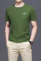 Patch Logo Round Neck T-shirt In Olive