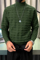 Turbo Geometric Pattern Imported Men's Sweater In Olive