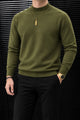Turbo Warm Padding Imported Plain Mock Neck Men's Sweater