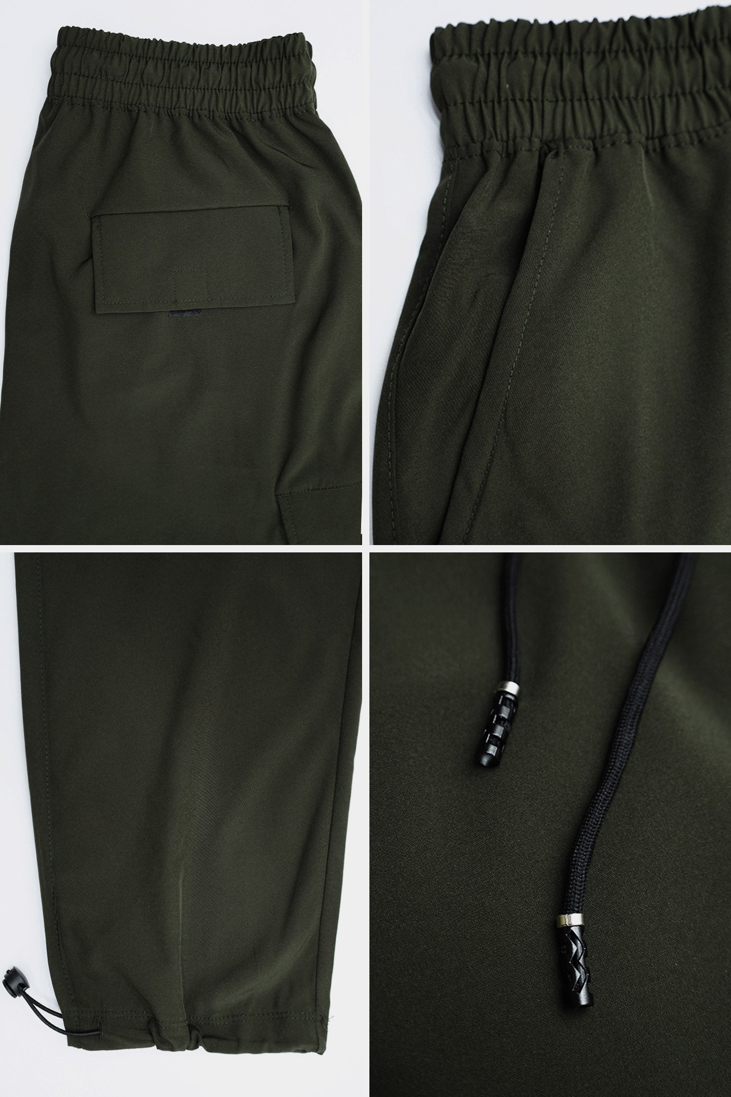 Turbo Typography Loose Bottom Cargo Trouser In Olive