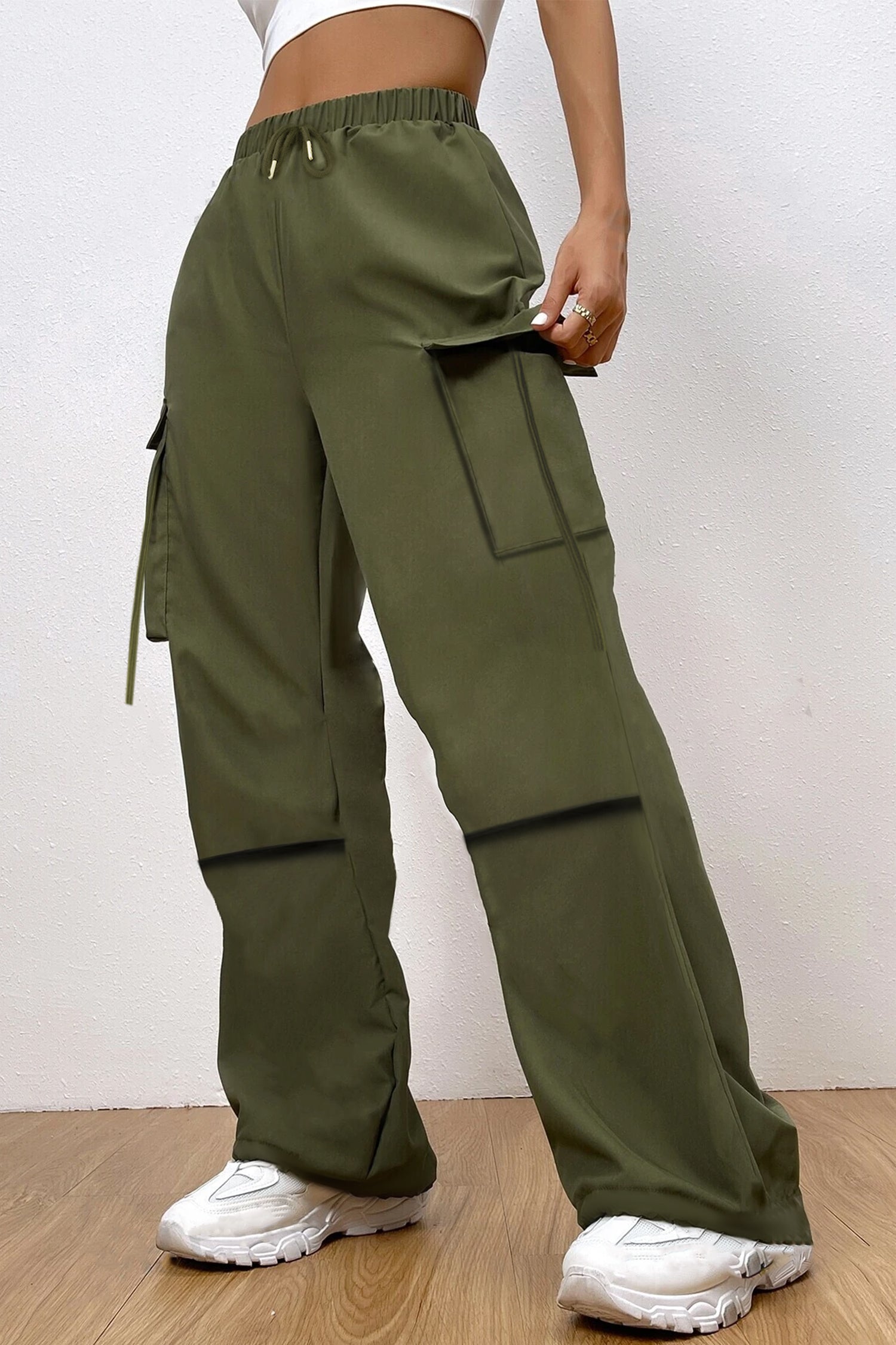 Baggy Relaxed Flap Pockets Cargo Flapper Trouser - Women