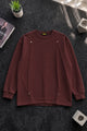 Turbo Geometric Piping Imported Round Neck Men's Sweatshirt In Plum