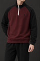 Polo Color-Block Quarter Zip Imported Mock Neck Men's Sweatshirt