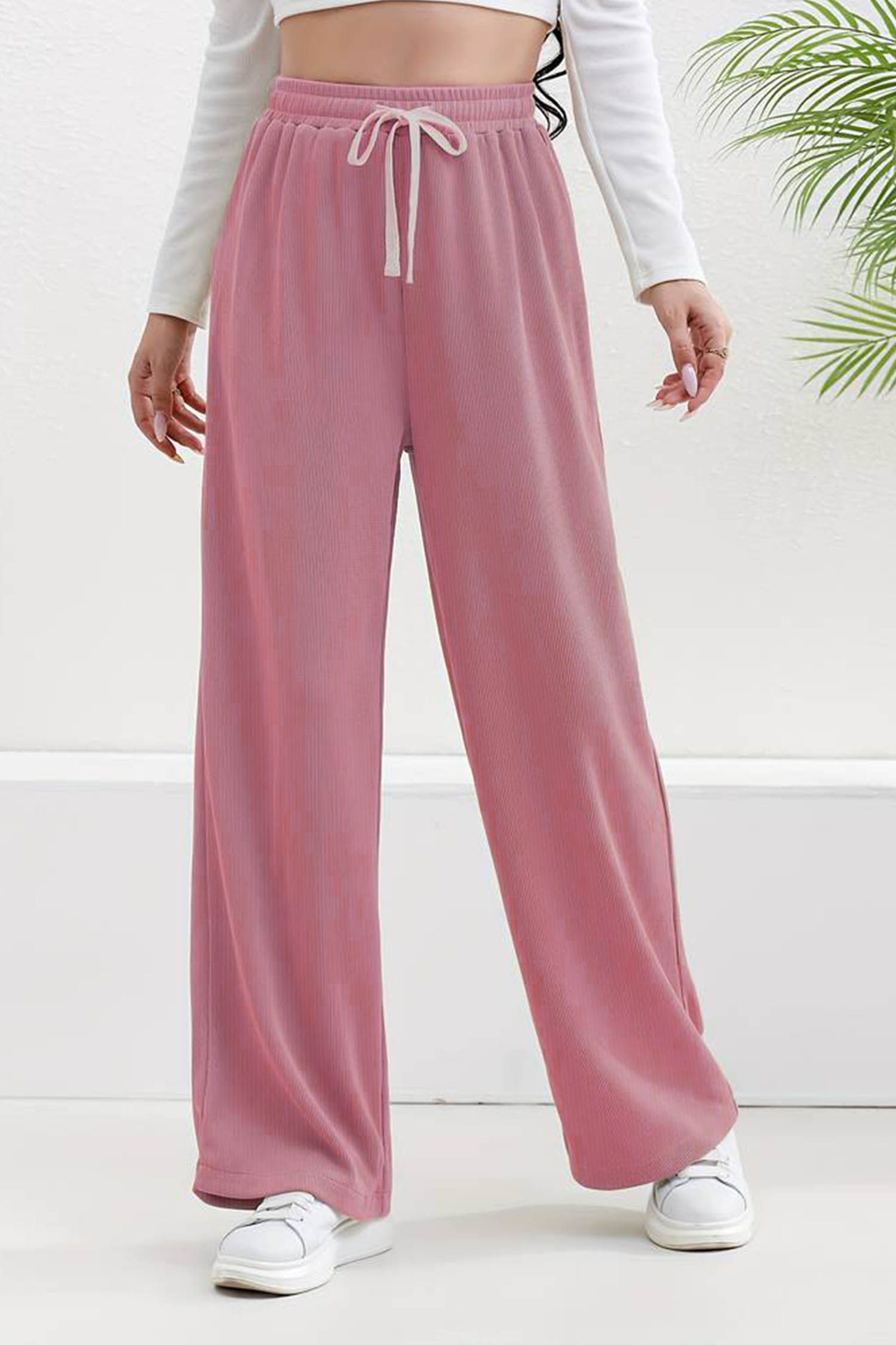 Relaxed Lounge Lining Texture Flapper Trouser - Women