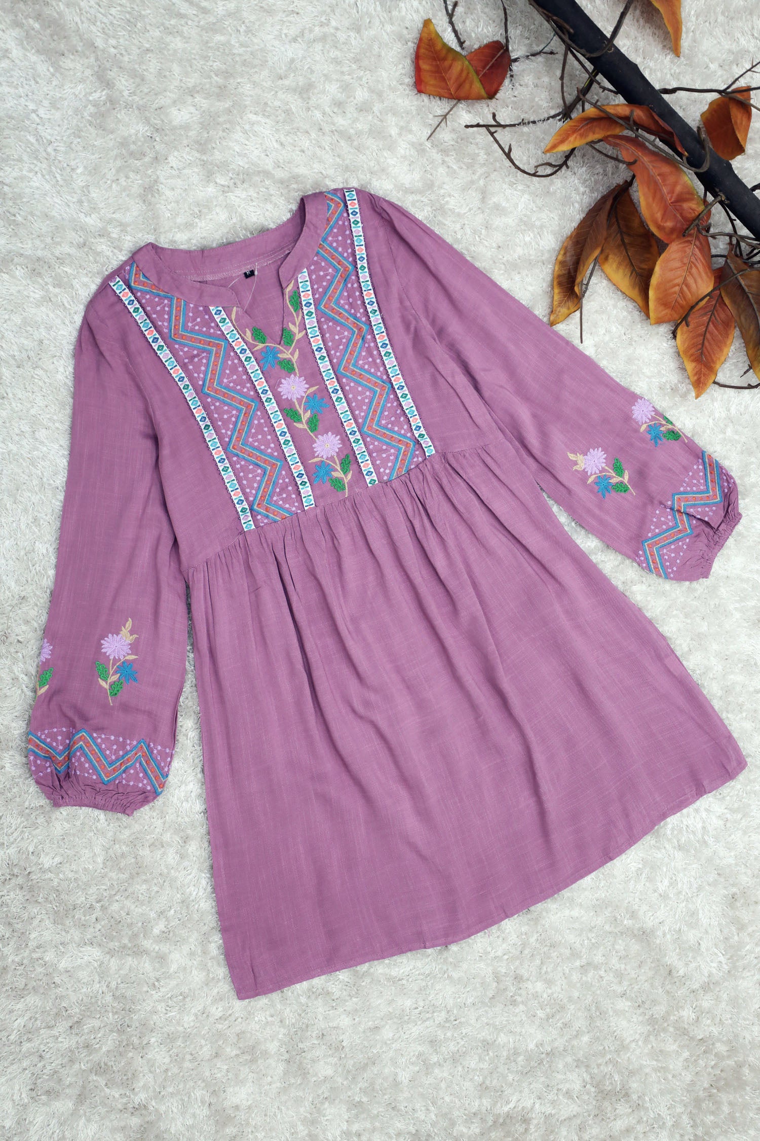 Embroidered Design Flower Pattern Turkish Imported Top