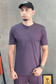 Turbo Zip-Neck Top Style Dry-Fit Tee In Purple