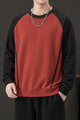 Turbo Raglan Sleeve Pullover Imported Round Neck Men's Sweatshirt In Red