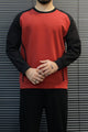 Turbo Raglan Sleeve Pullover Imported Round Neck Men's Sweatshirt In Red