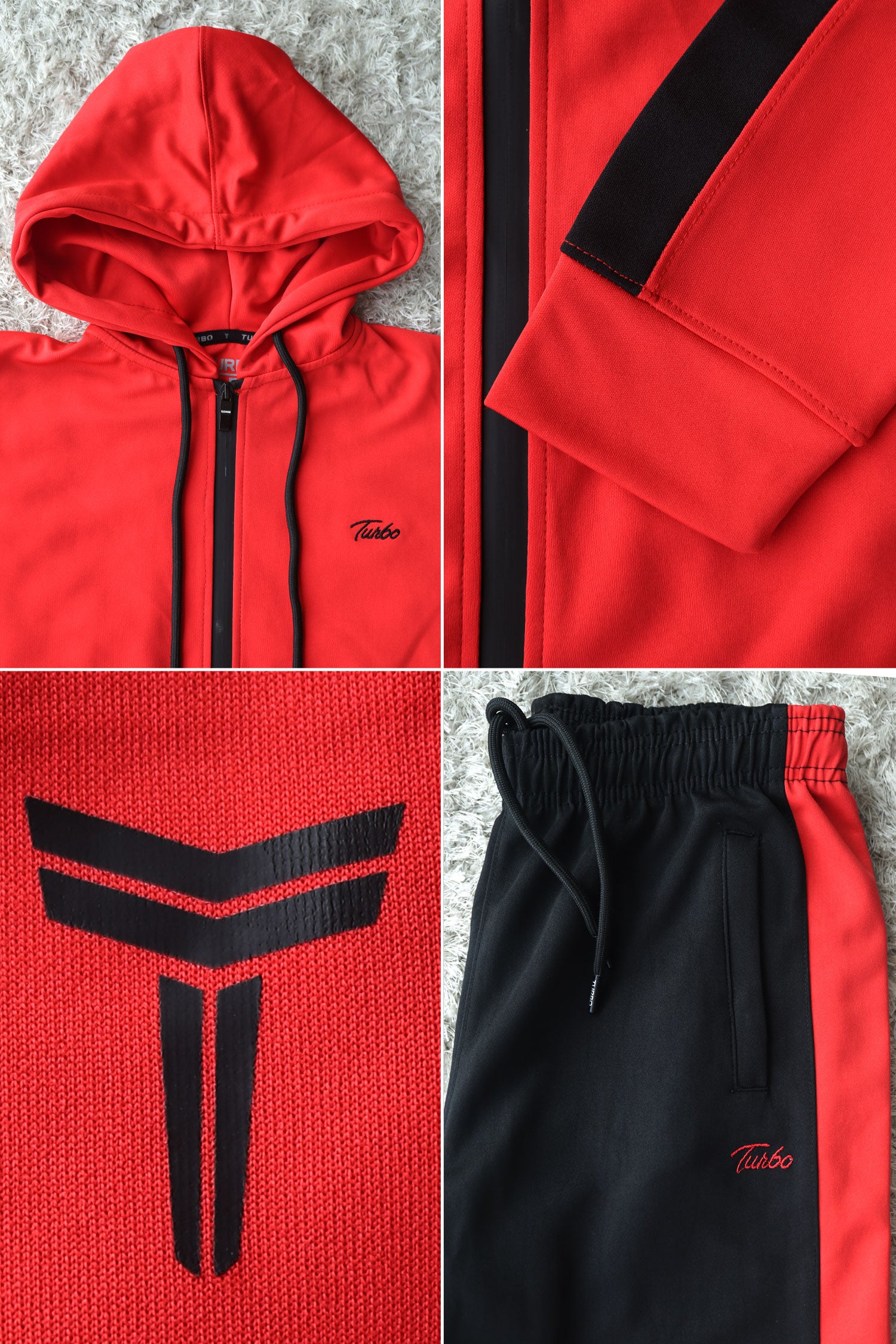 Turbo Hood Style Men Zipper Tracksuit