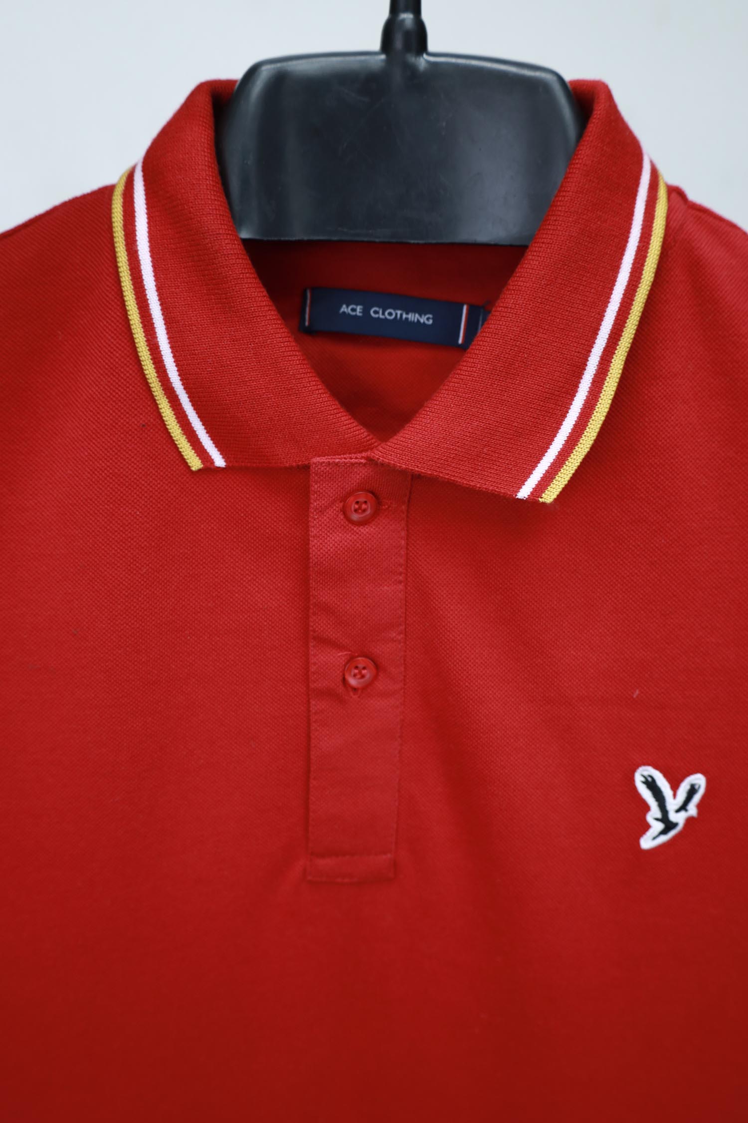 Ace Front Embroidered Logo Polo Shirt In Red