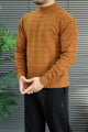 Turbo Geometric Pattern Imported Men's Sweater In Rust