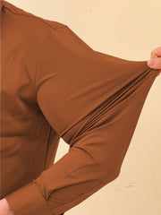 Self Texture Elastic Full Sleeve Casual Shirt In Rust